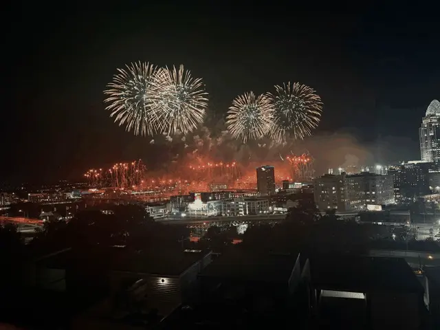 Firework and skyline